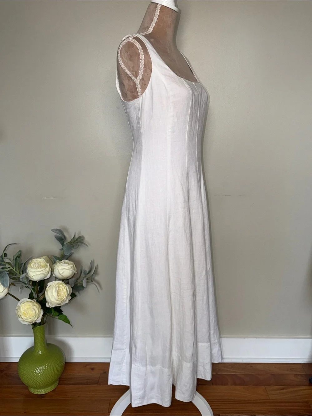 Lilly Pulitzer White Sleeveless Square-Neck Midi Dress